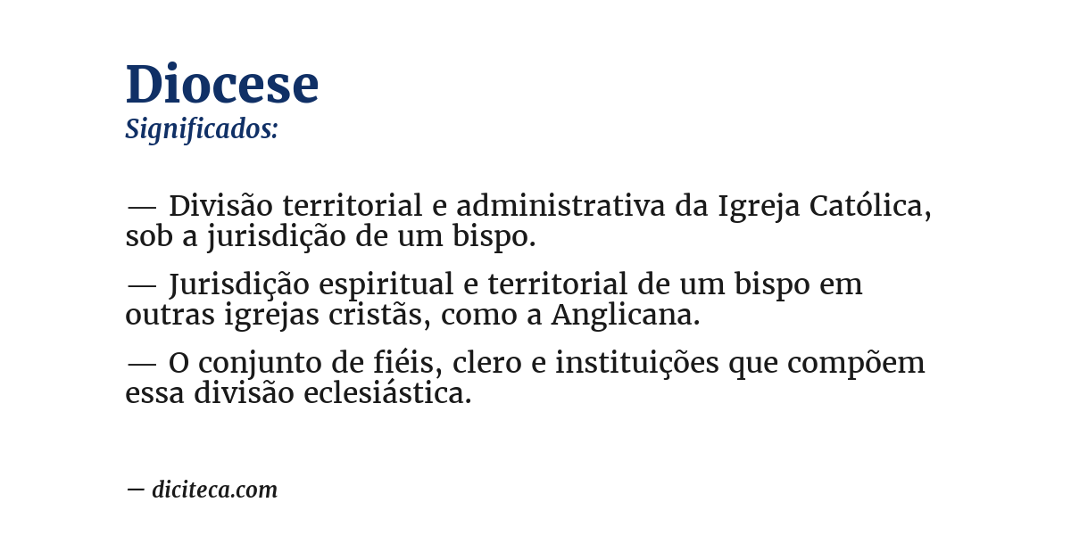 Significado de diocese