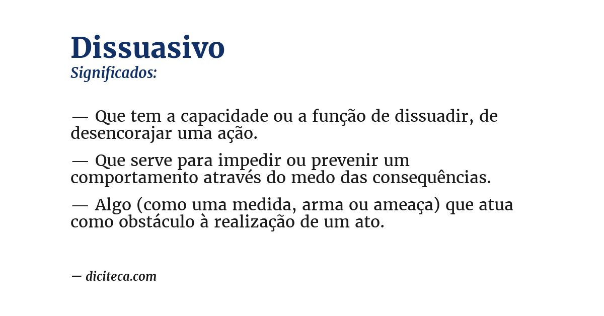 Significado de dissuasivo