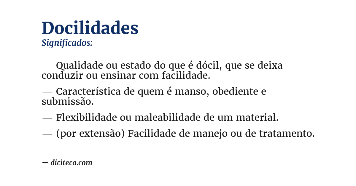 Significado de docilidades