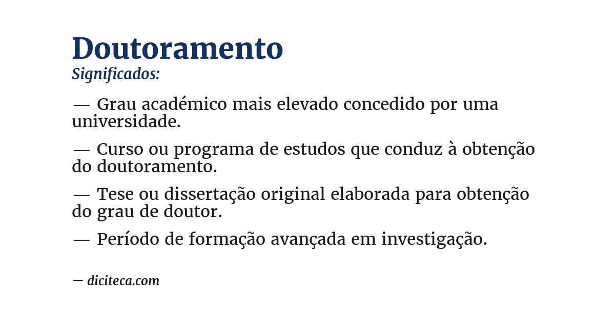 Significado de doutoramento