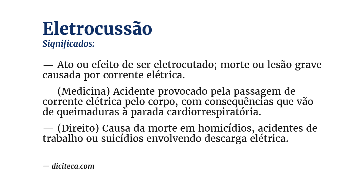 Significado de eletrocussão