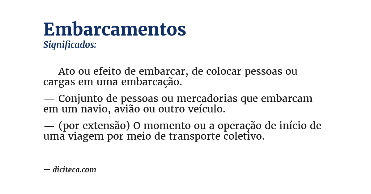 Significado de embarcamentos