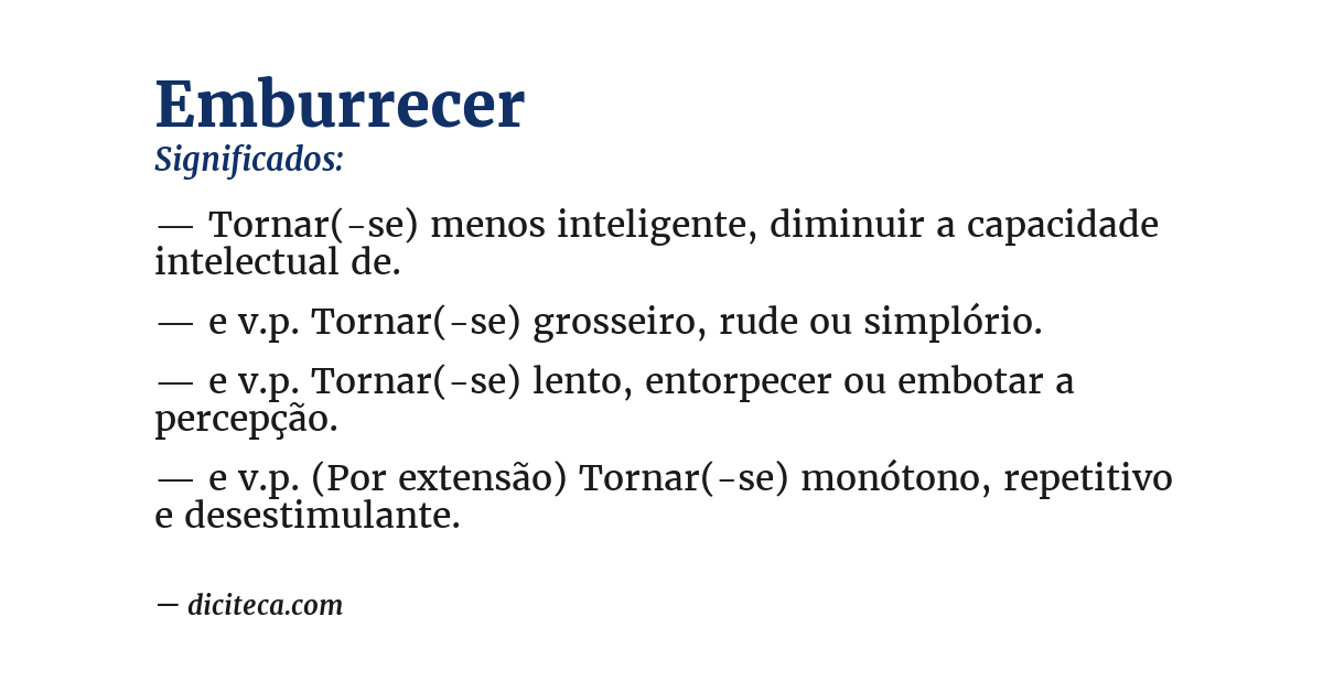Significado de emburrecer