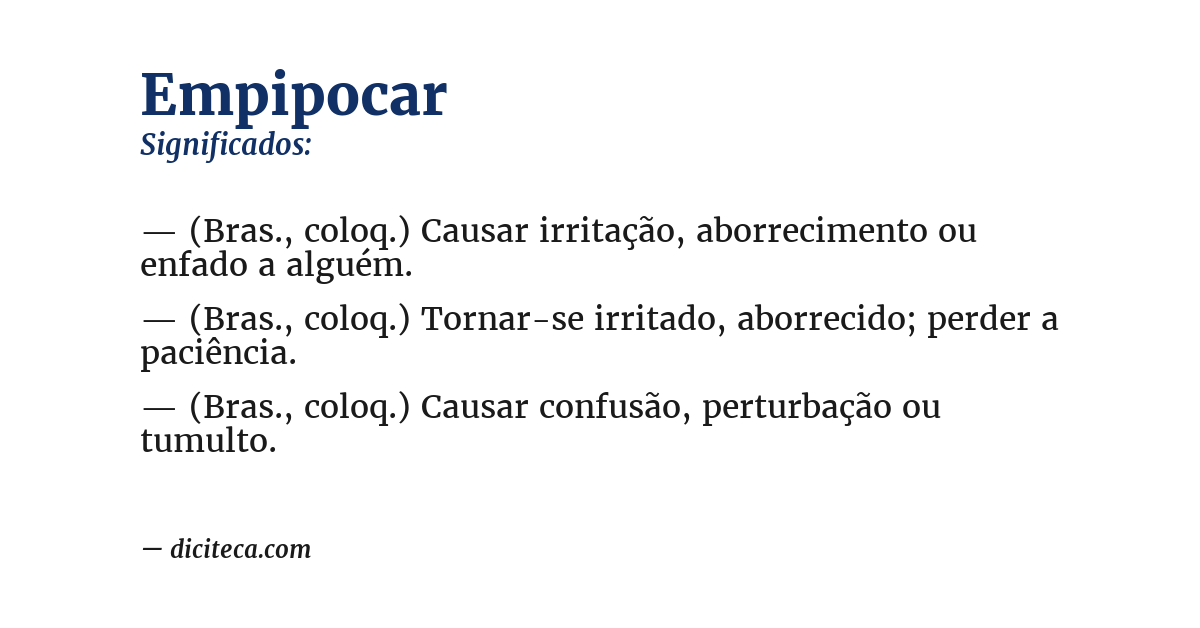 Significado de empipocar