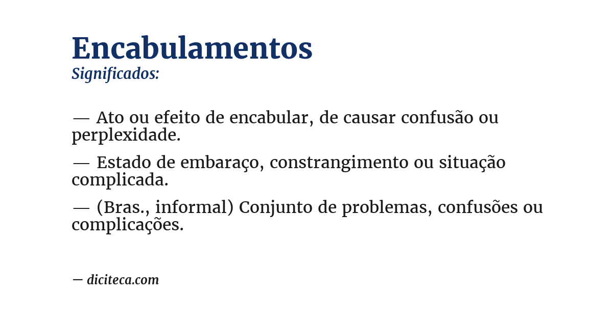 Significado de encabulamentos