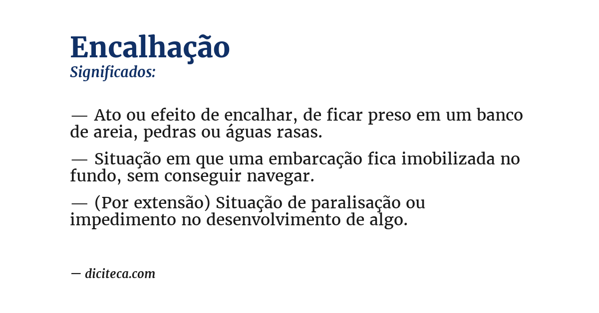 Significado de encalhação