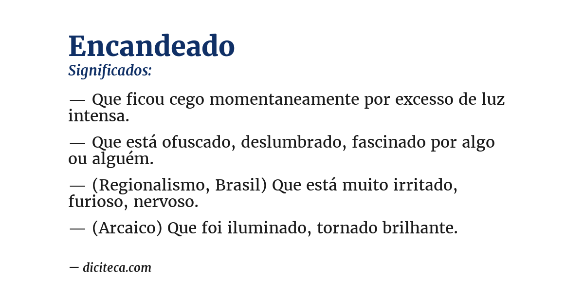 Significado de encandeado