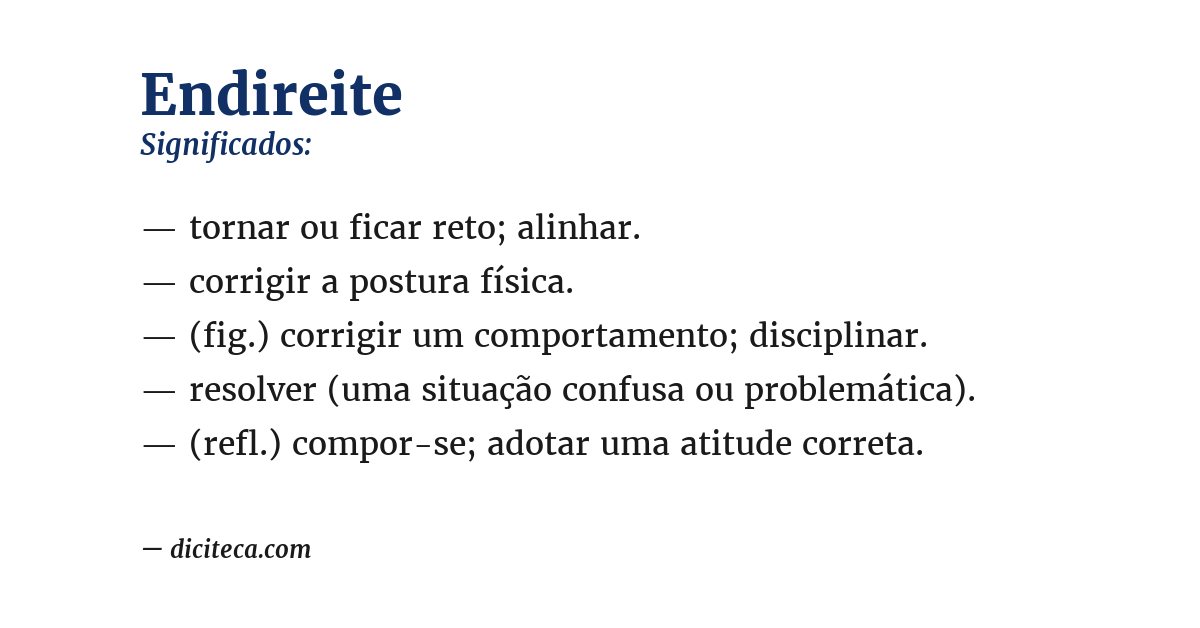 Significado de endireite