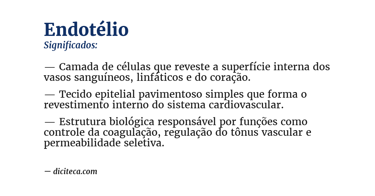 Significado de endotélio