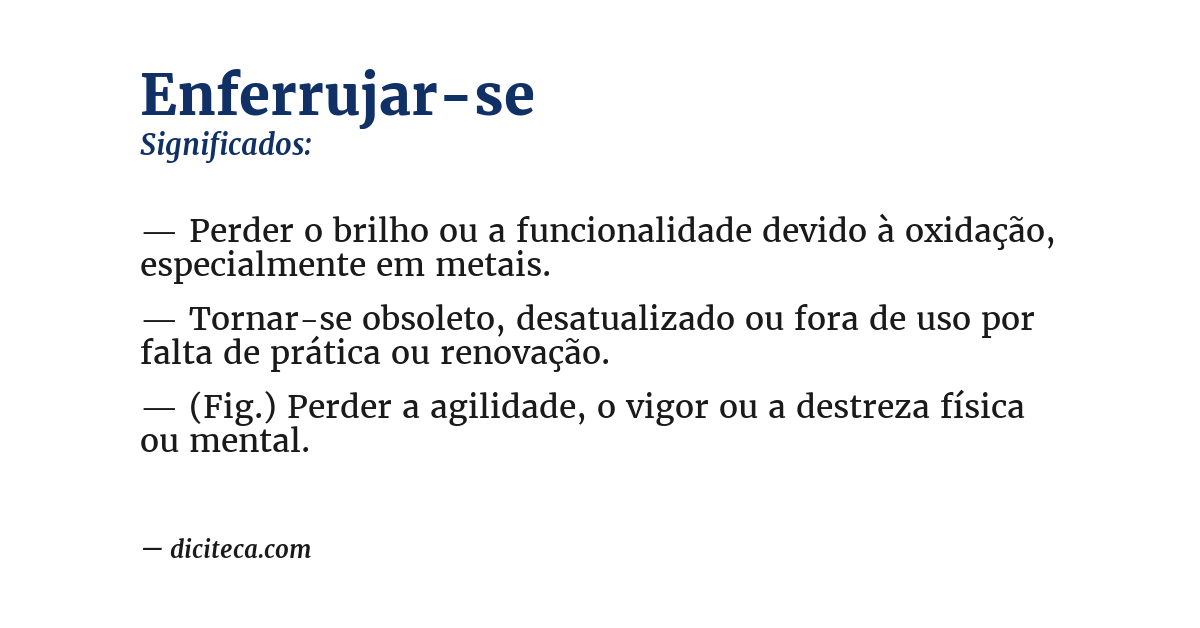Significado de enferrujar-se