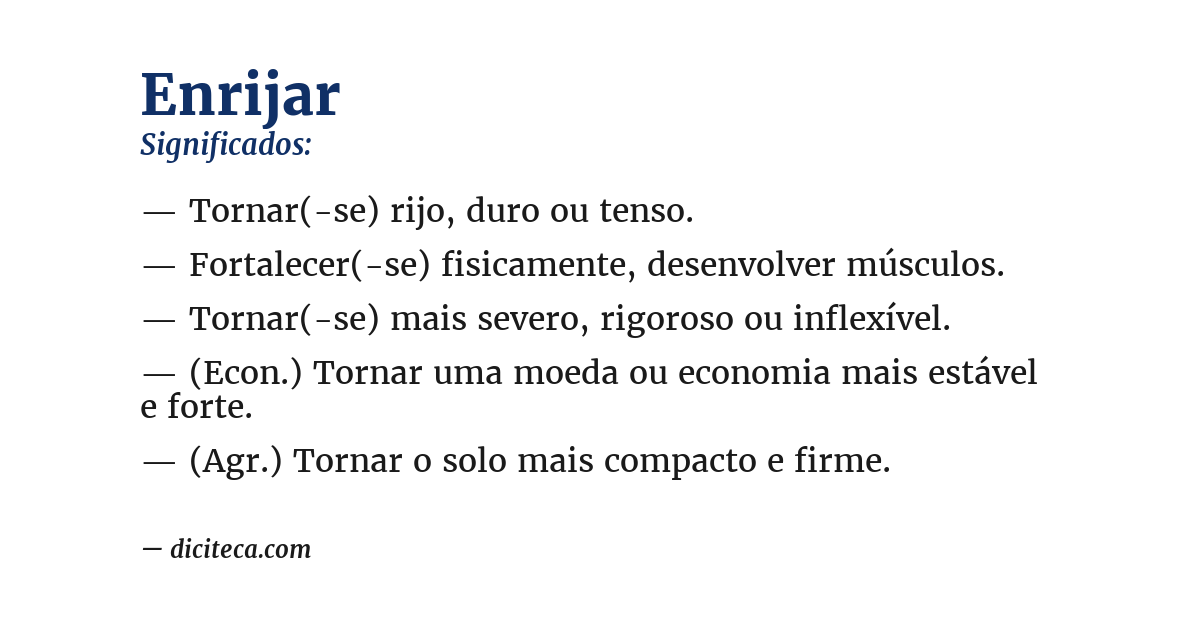 Significado de enrijar