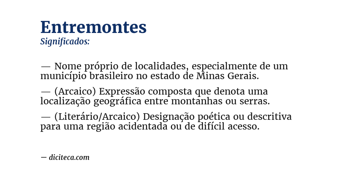 Significado de entremontes