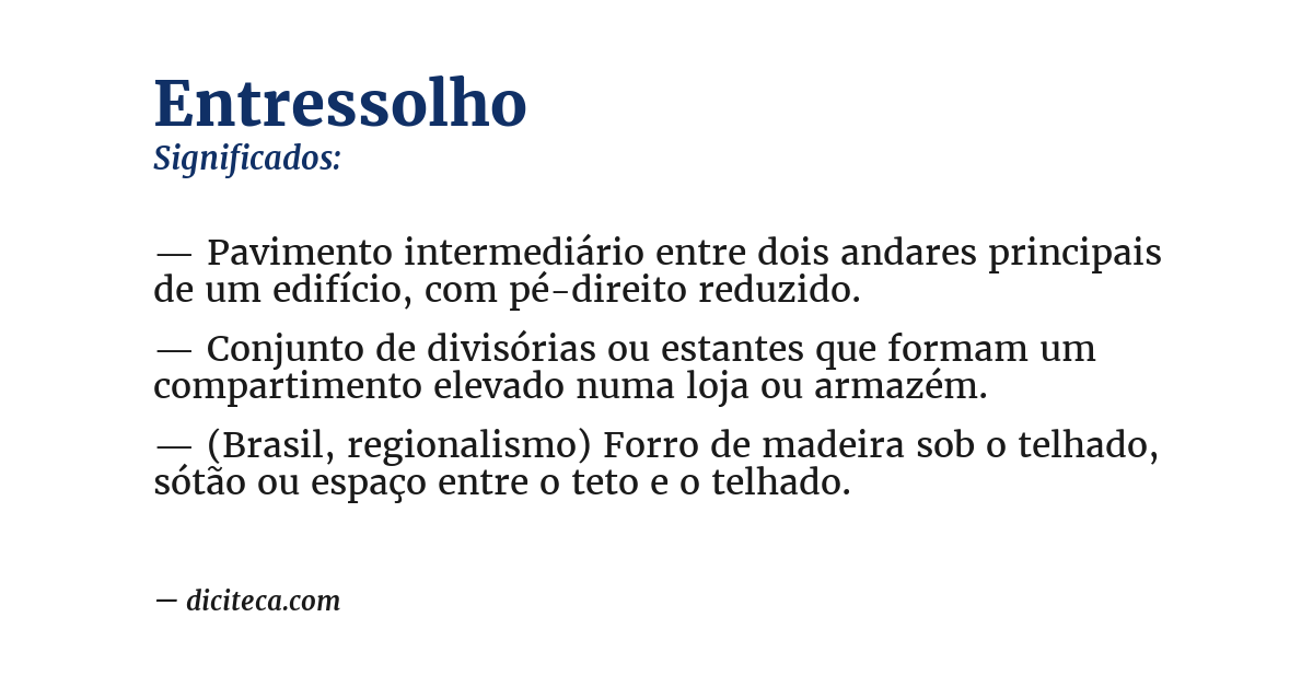 Significado de entressolho