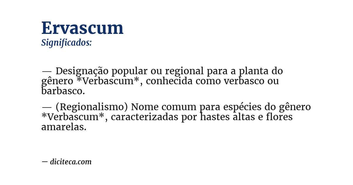 Significado de ervascum