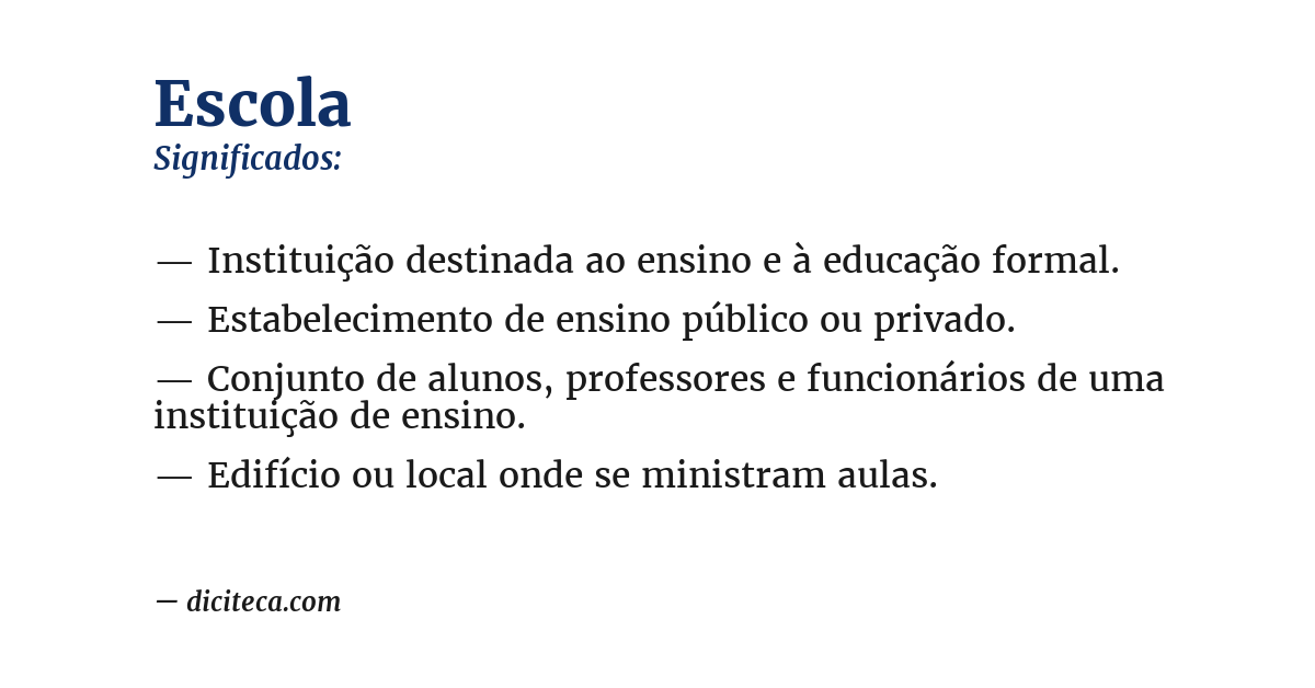 Significado de escola