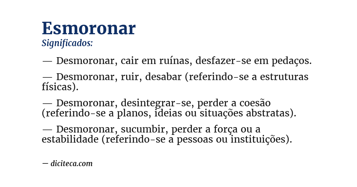 Significado de esmoronar