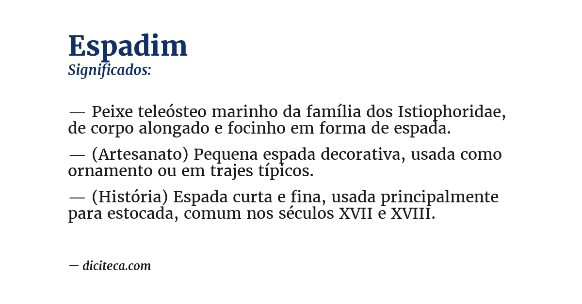 Significado de espadim