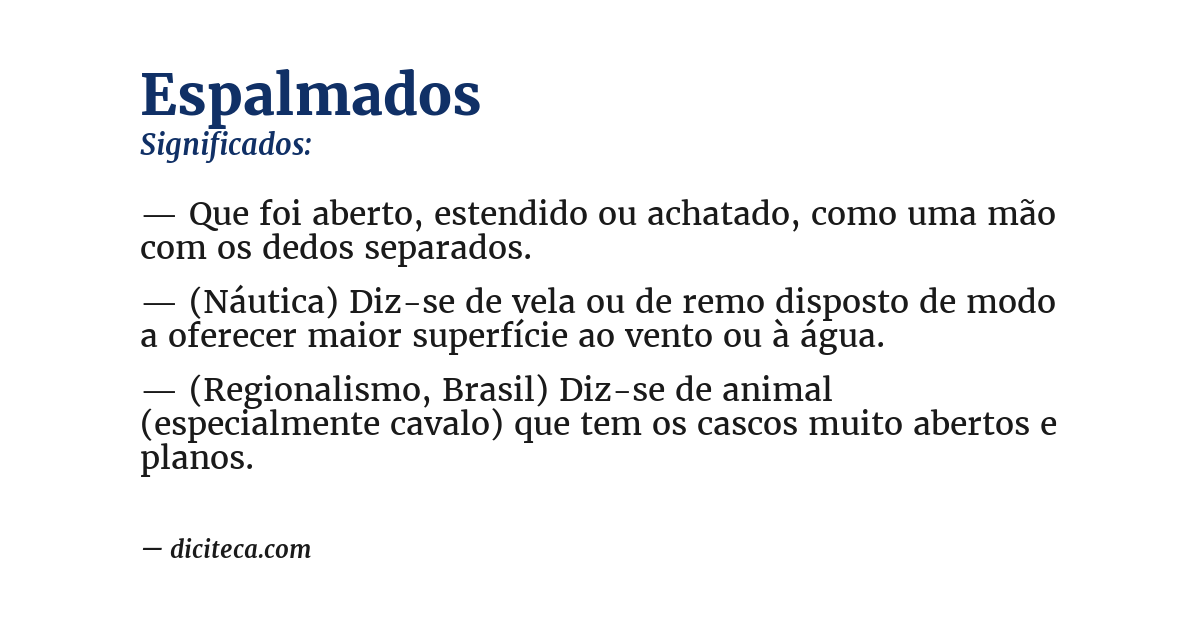Significado de espalmados