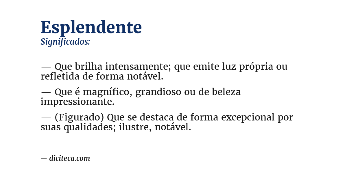 Significado de esplendente