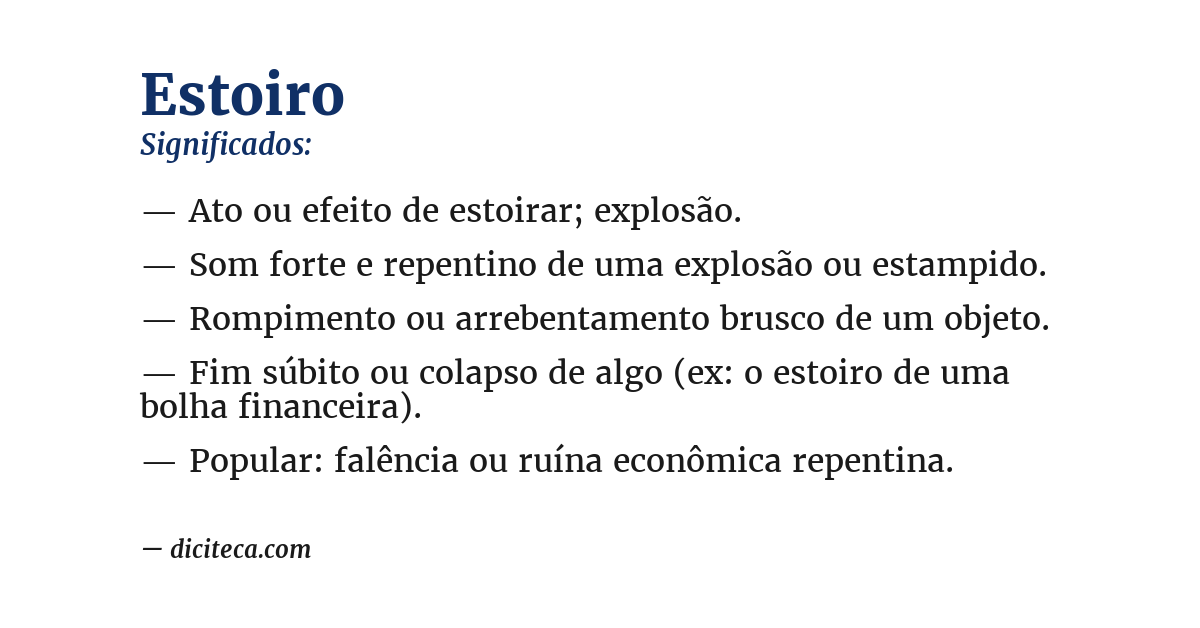Significado de estoiro