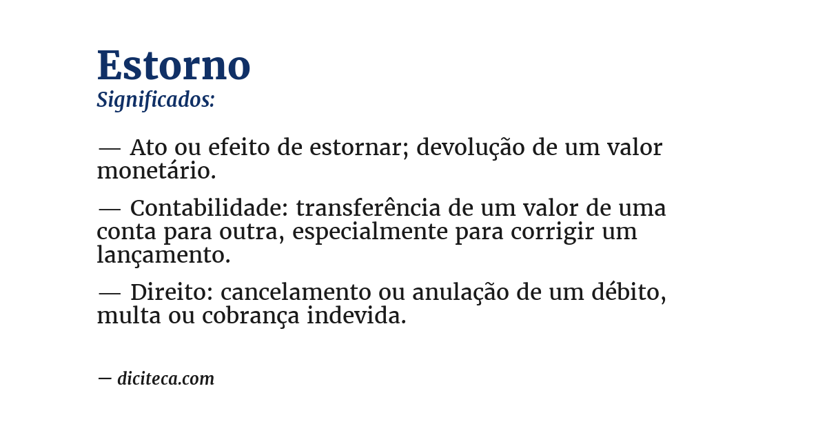 Significado de estorno