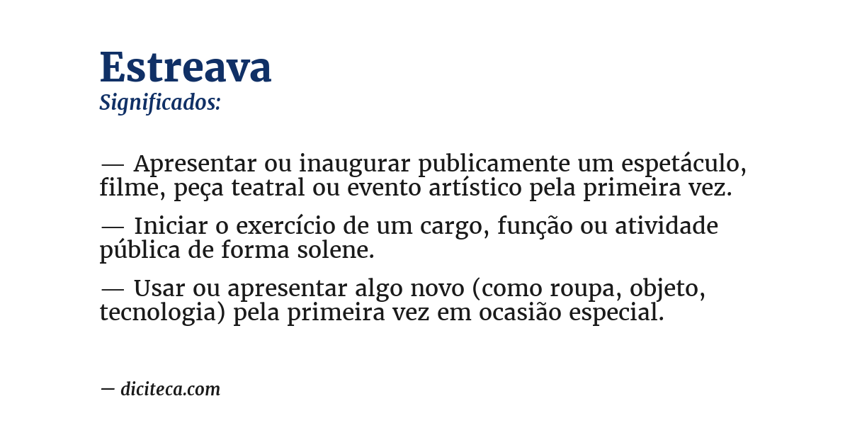 Significado de estreava