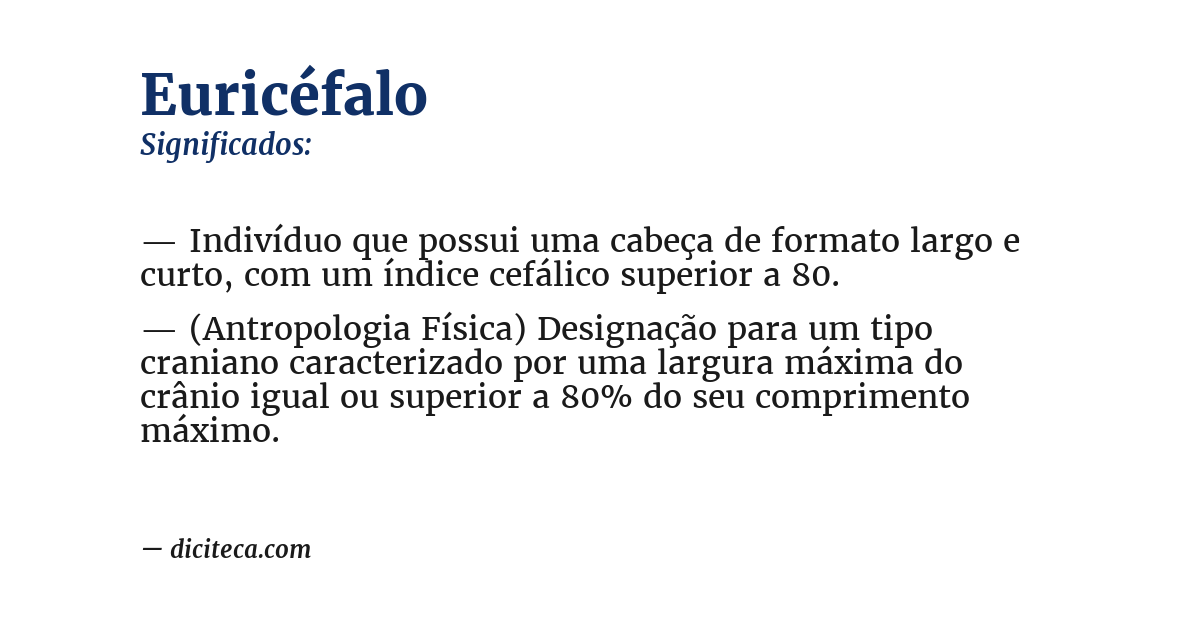 Significado de euricéfalo