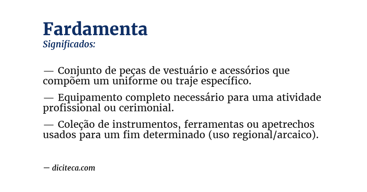 Significado de fardamenta