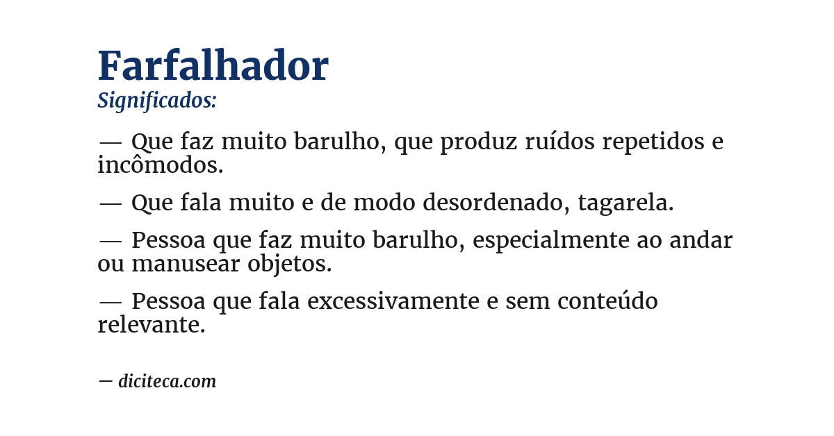 Significado de farfalhador
