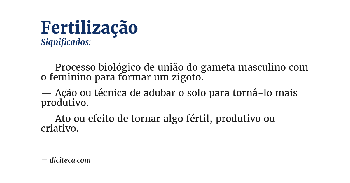 Significado de fertilização