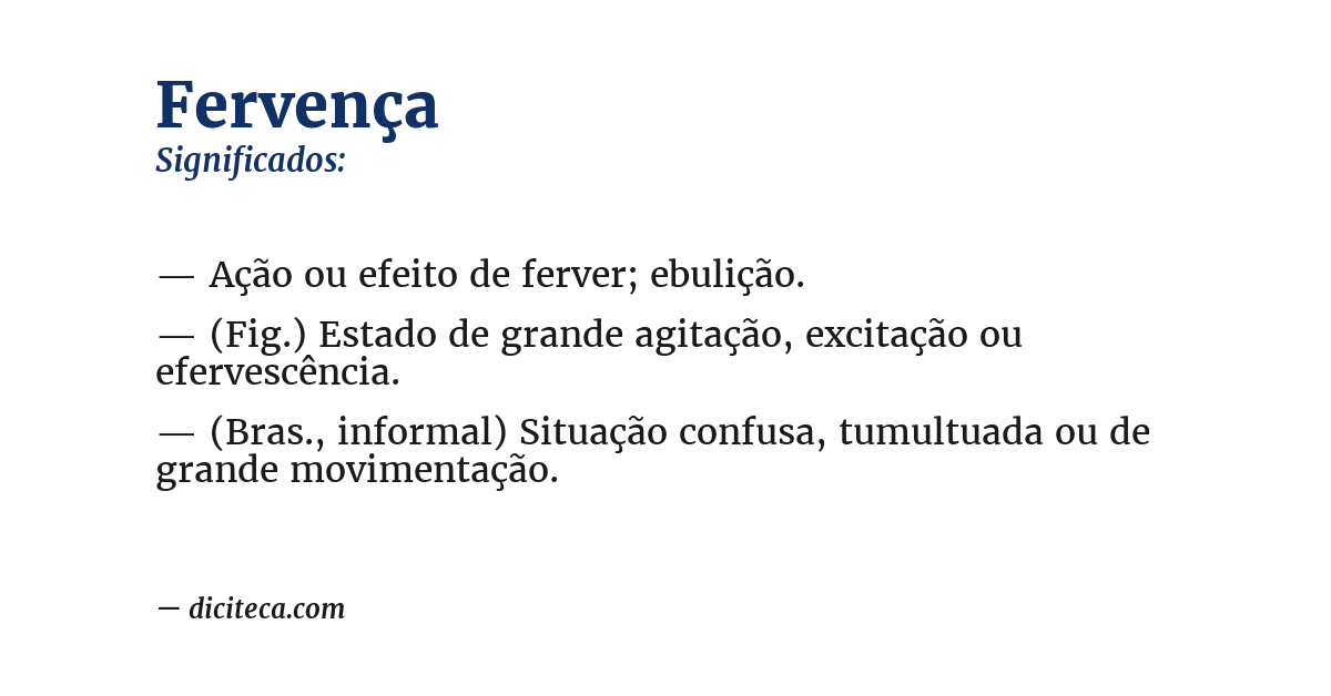 Significado de fervença