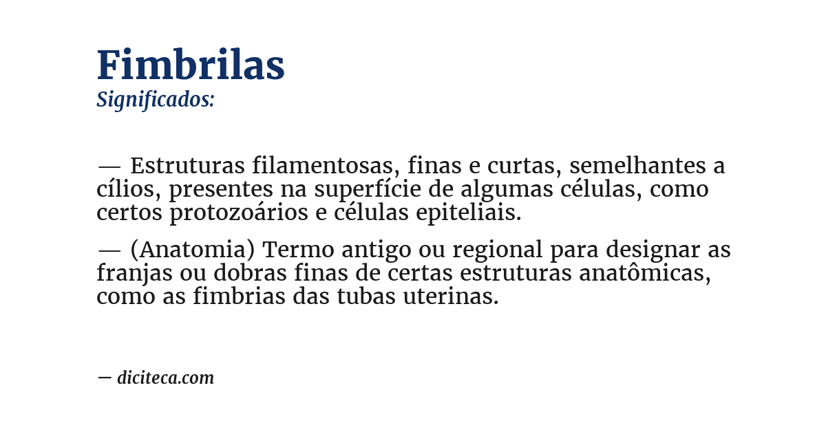 Significado de fimbrilas