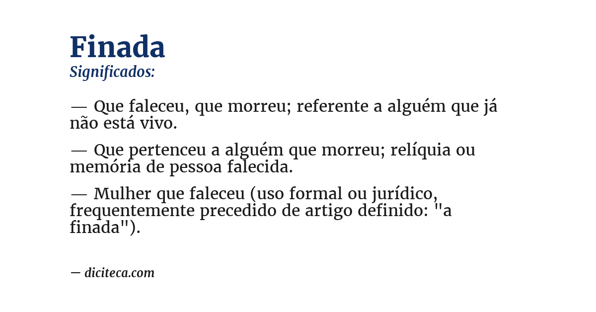 Significado de finada