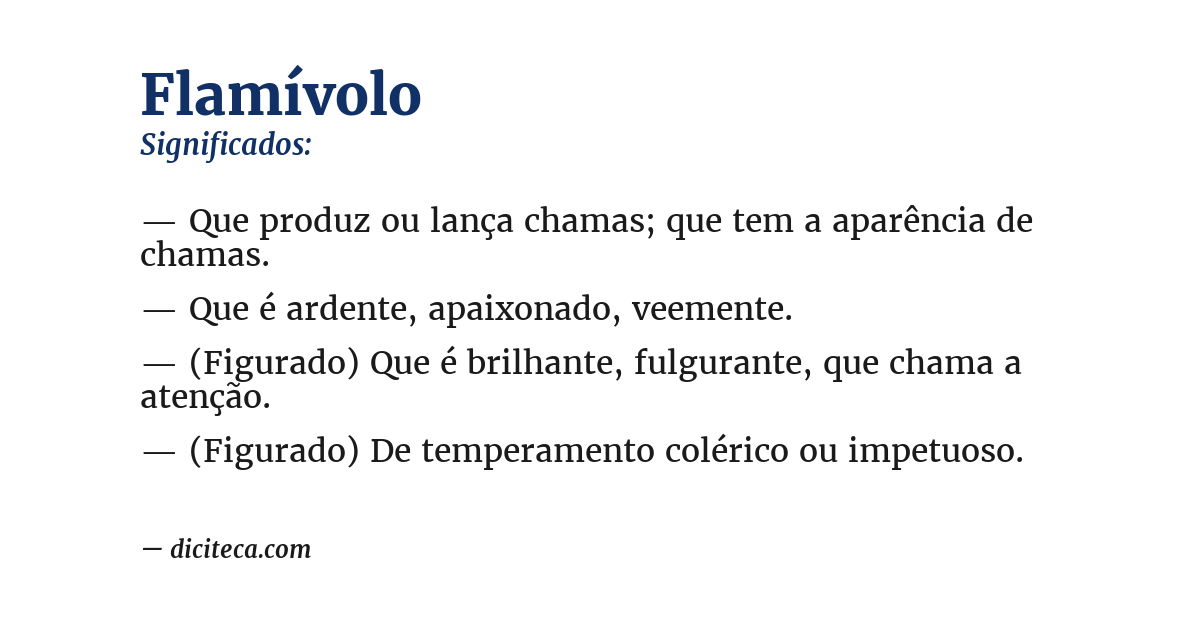Significado de flamívolo