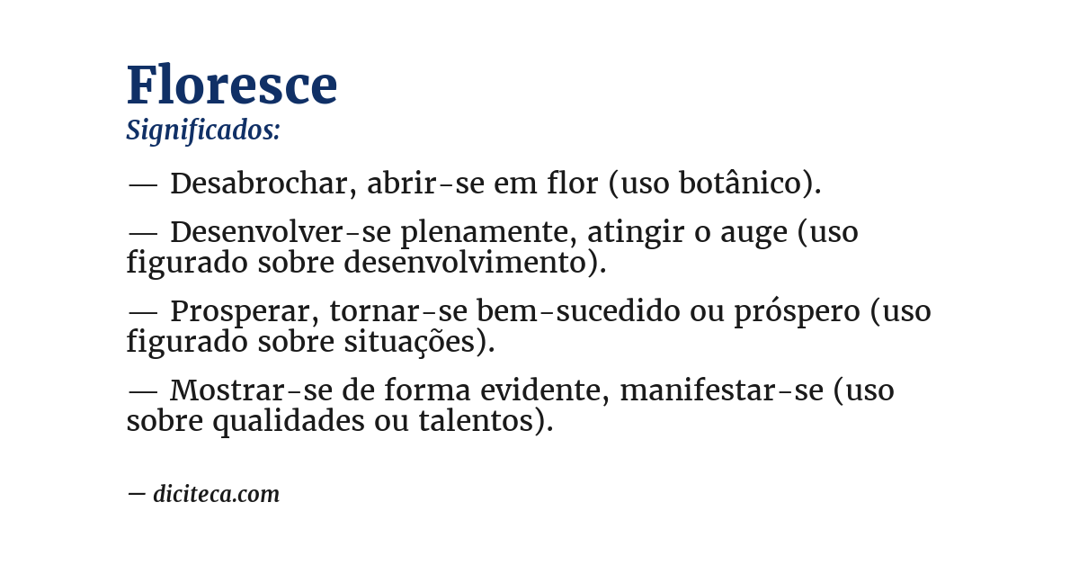 Significado de floresce