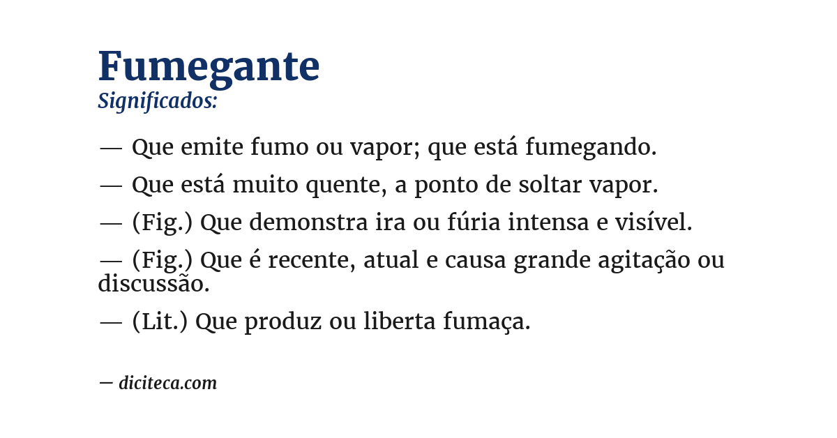 Significado de fumegante