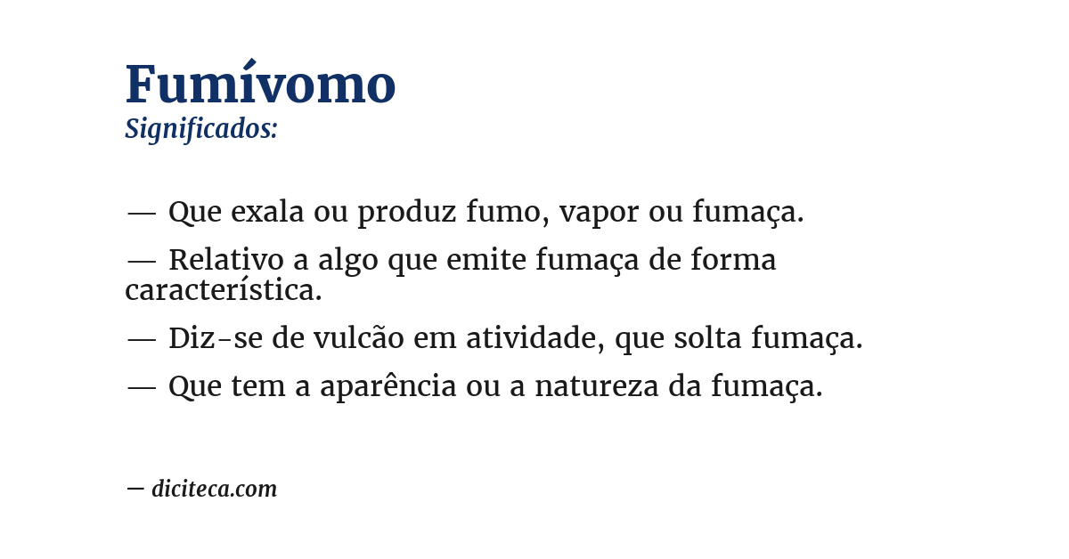 Significado de fumívomo
