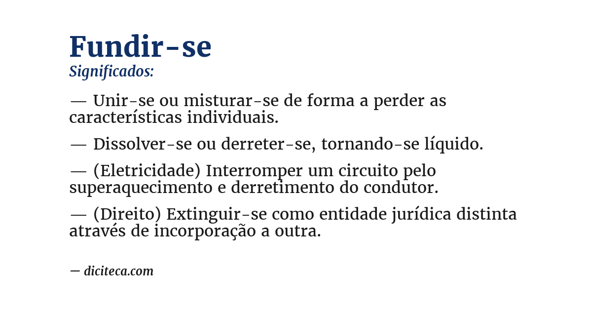 Significado de fundir-se