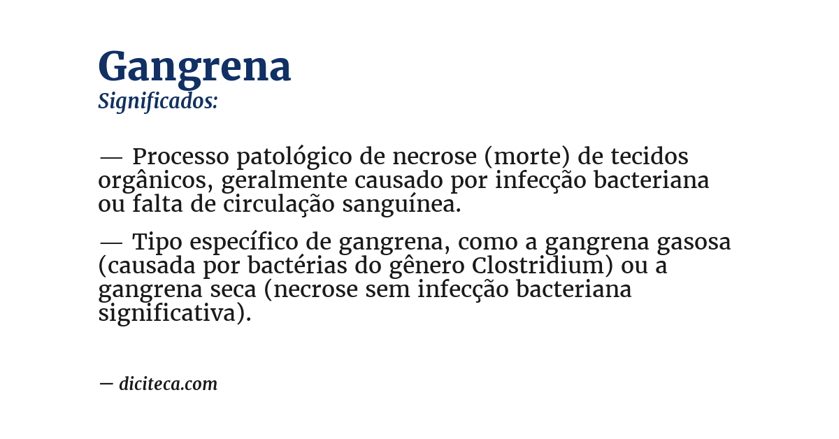 Significado de gangrena