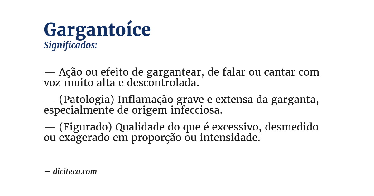 Significado de gargantoíce