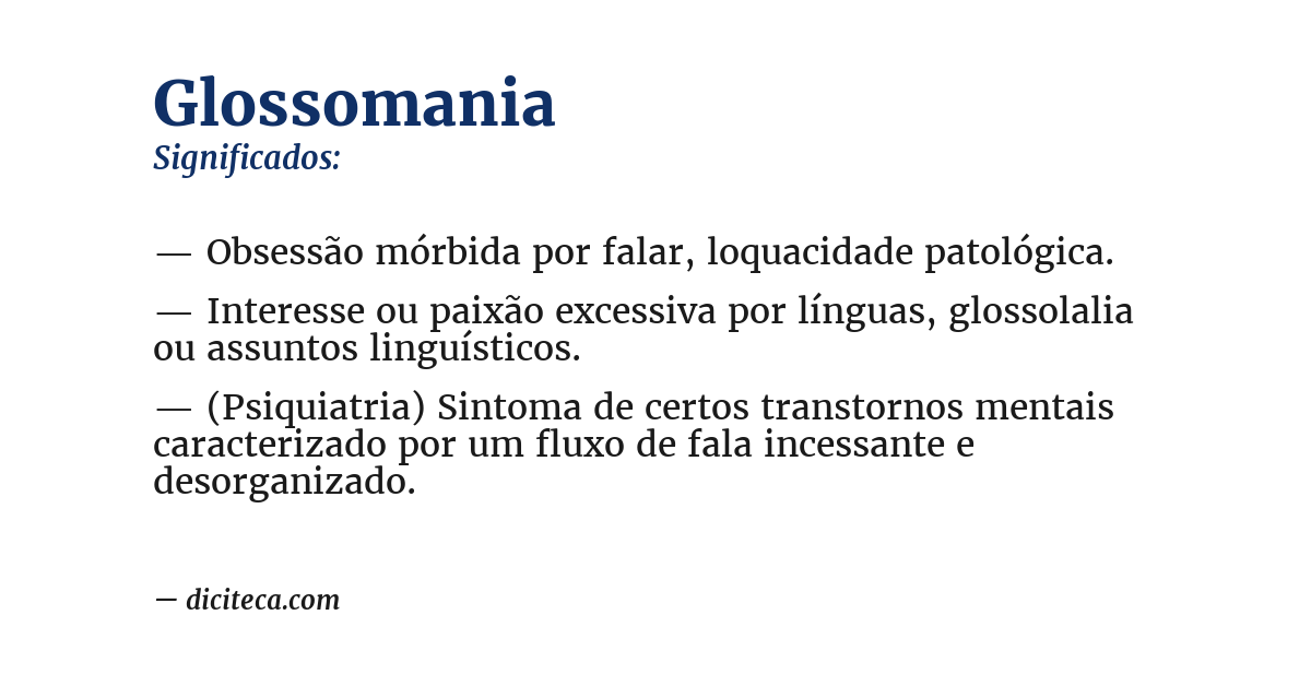 Significado de glossomania