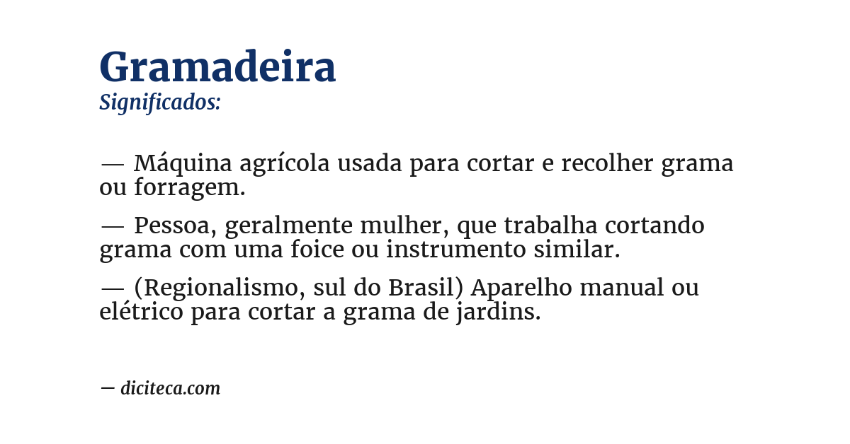 Significado de gramadeira
