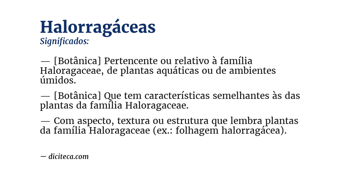 Significado de halorragáceas