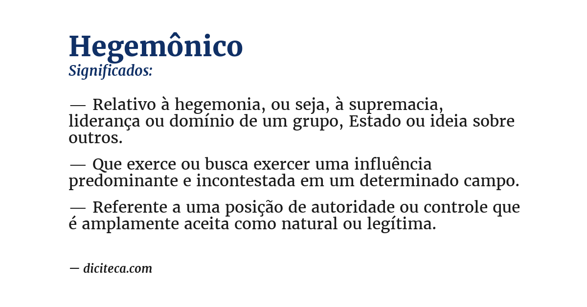 Significado de hegemônico