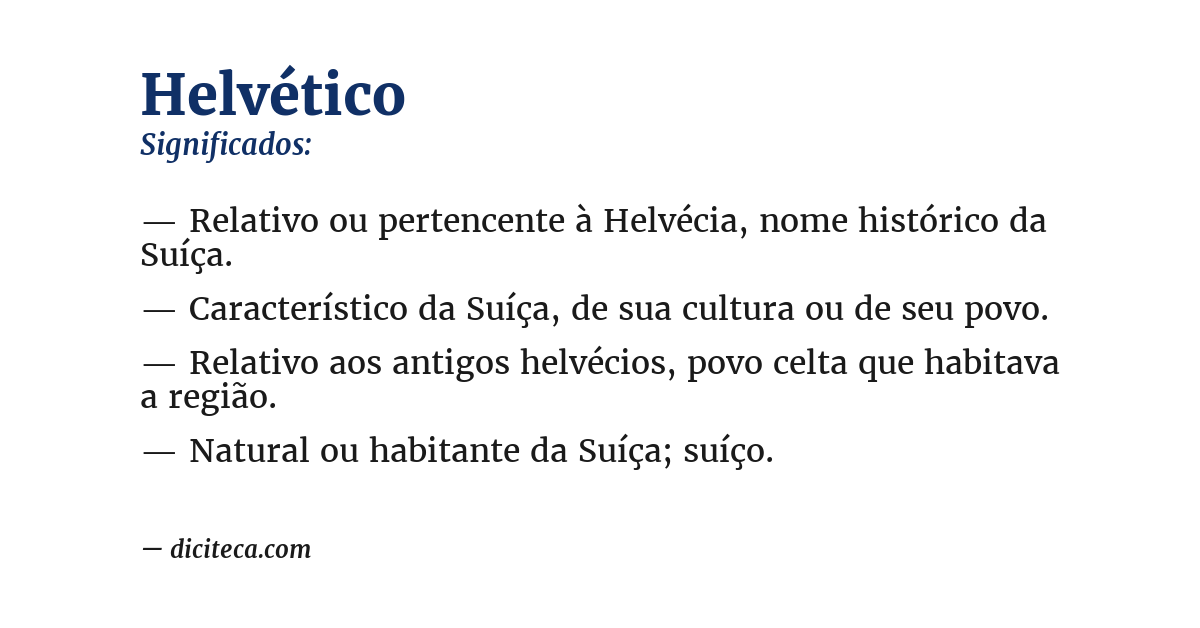 Significado de helvético