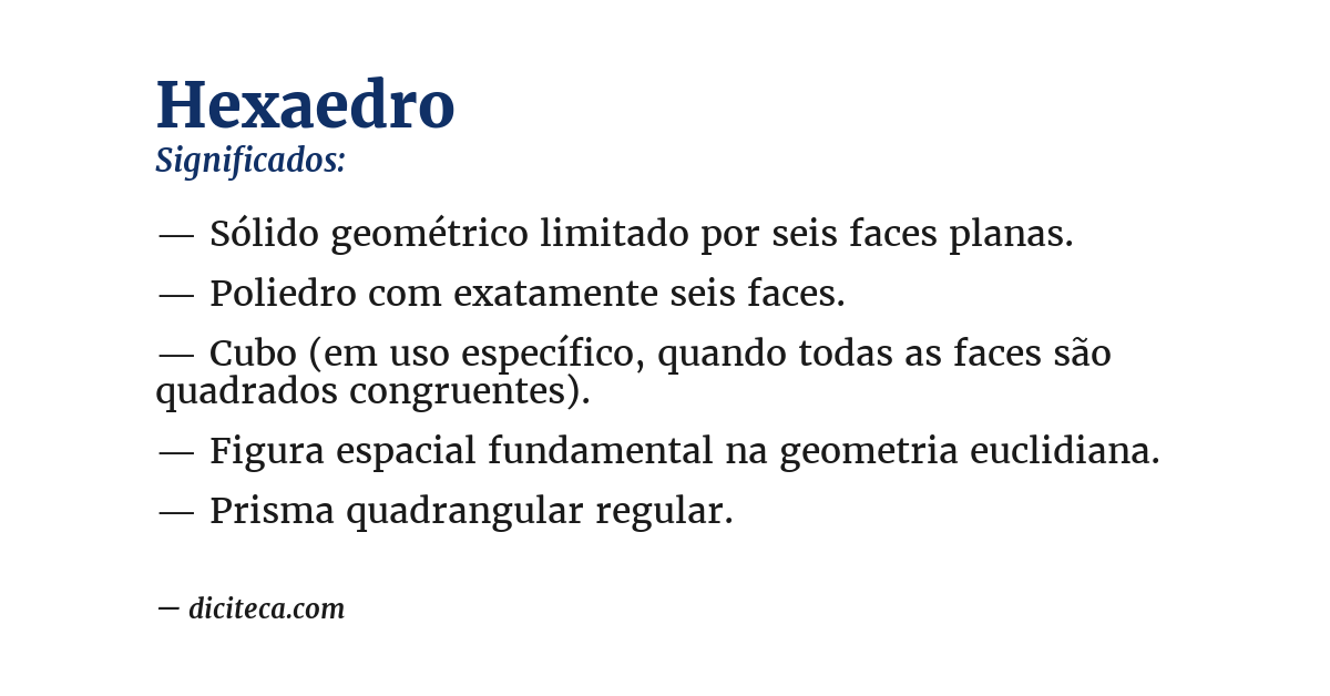 Significado de hexaedro