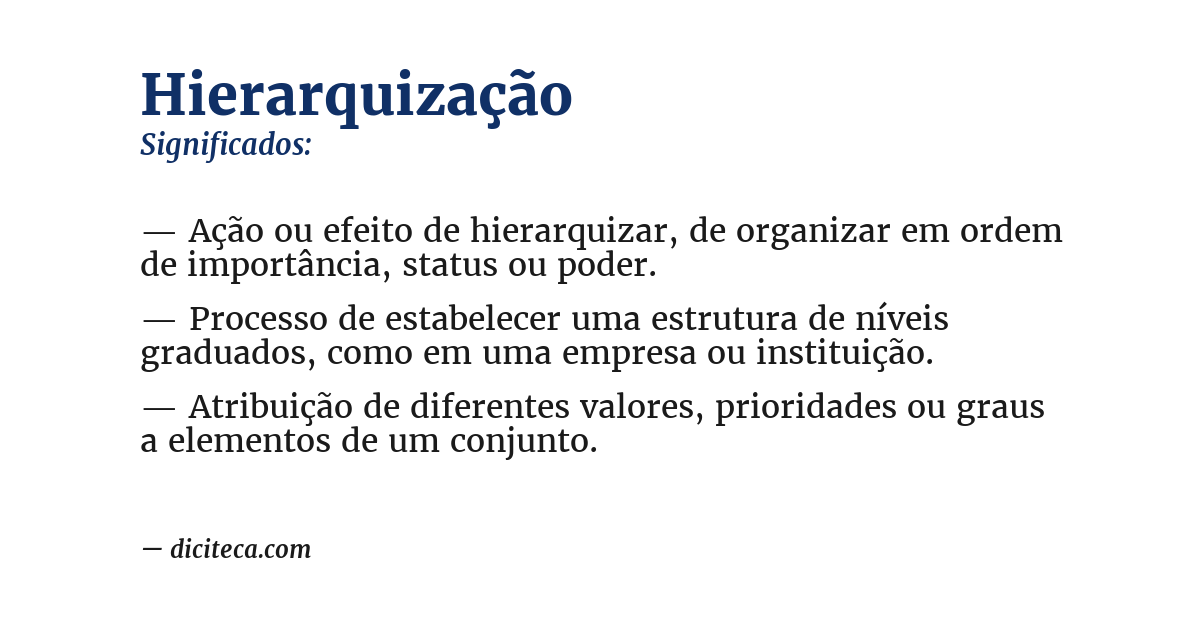 Significado de hierarquização