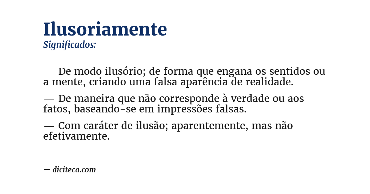 Significado de ilusoriamente