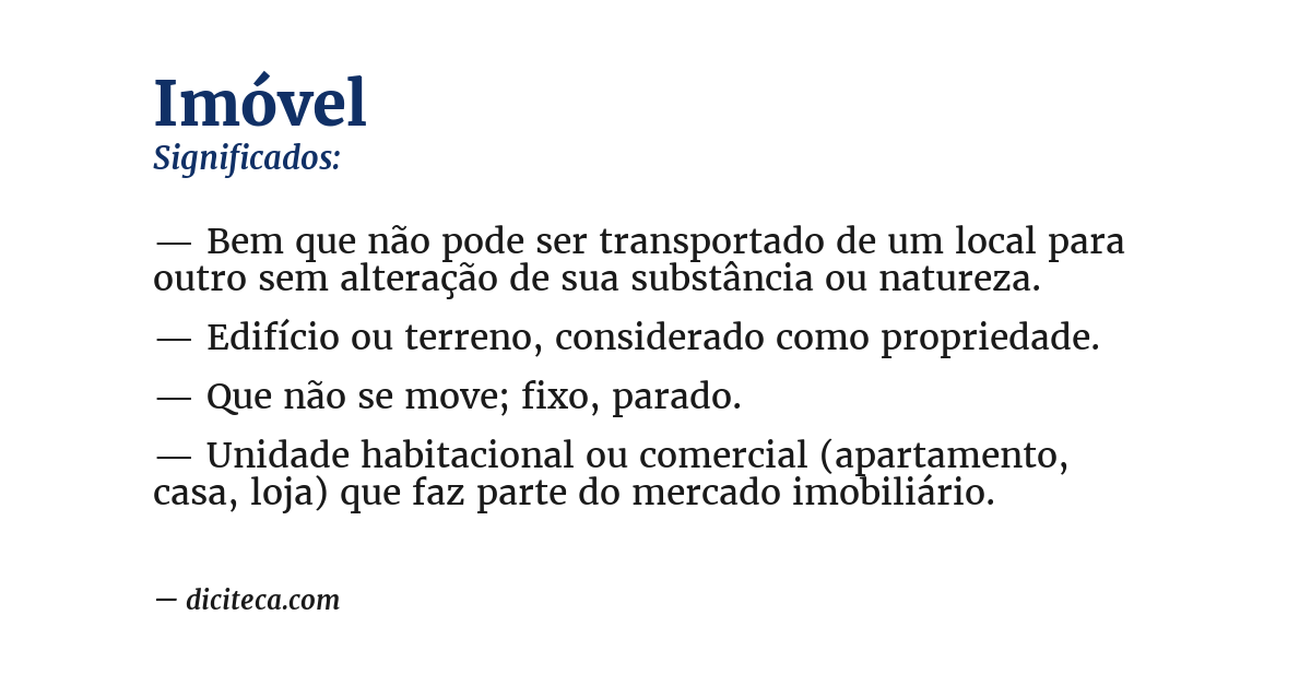 Significado de imóvel