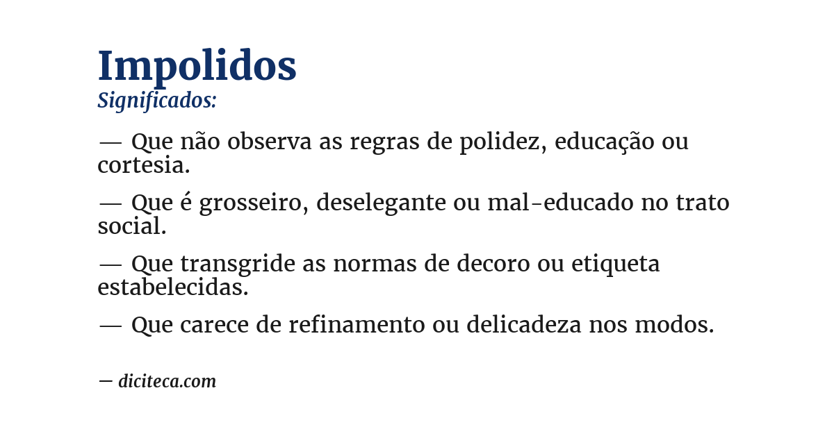 Significado de impolidos